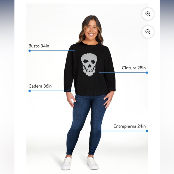 No Boundaries Black skull 💀 Sweater with Icons  for Women & Ladies - Picture 7 of 16